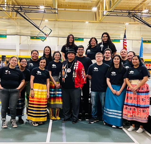 Members of Lakota Omniciye standing together for group photo